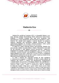 Umberto Eco: Życie i Dzieło - Biografia i Bibliografia