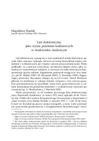 List elektroniczny jako wyraz przemian kulturowych w ...
