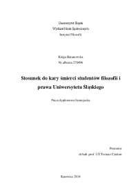 Stosunek do kary śmierci studentów filozofii i prawa ...