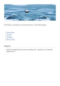 Krytyka związku przyczynowo–skutkowego