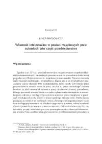 Własność intelektualna w postaci majątkowych praw ...