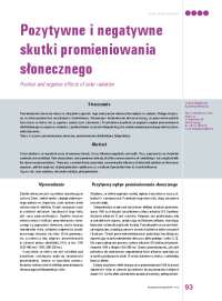 Pozytywne i negatywne skutki promieniowania słonecznego