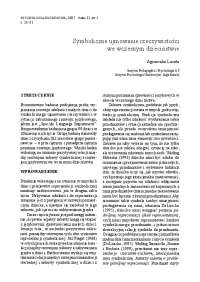 Symboliczne ujmowanie rzeczywistości we wczesnym ...
