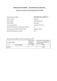 PROGRAM STUDIÓW – TECHNOLOGIA DREWNA
