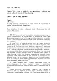 20.04.20r. Temat1: "Tyle wiemy o sobie, ile nas sprawdzono"