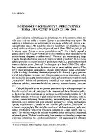PUBLICYSTYKA PISMA „STAŃCZYK” W LATACH 1986–2004