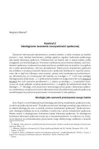 Rozdział 2 Ideologiczne tworzenie rzeczywistości społecznej