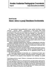 Słowo i obraz w poezji Stanisława Grochowiaka