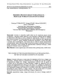 PRZEBIEG PROCESU ZMIAN W ORGANIZACJI