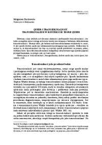 Queer i transseksualność. Transseksualizm w kontekście ...