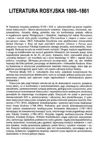Literatura Rosyjska 1800-1861