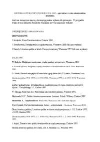 HISTORIA LITERATURY POLSKIEJ 1918-1945