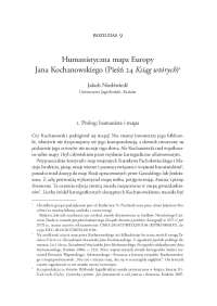 Humanistyczna mapa Europy Jana Kochanowskiego (Pieśń ...