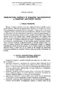 PRZEJŚCIOWA RÓŻNICA W PODATKU DOCHODOWYM A ...