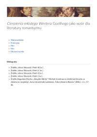 Cierpienia młodego Wertera Goethego jako wzór dla