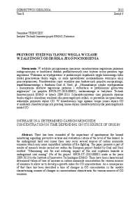 PRZYROST STĘŻENIA TLENKU WĘGLA W CZASIE W ...