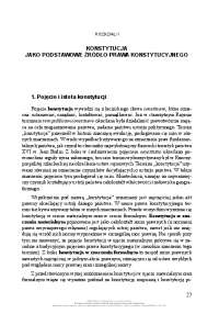 Konstytucja jako podstawowe źródło prawa konstytucyjnego