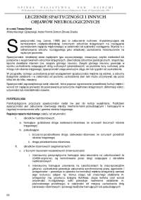 leczenie spastyczności i innych objawów neurologicznych