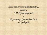 Mikołaj Rej Życie i twórczość