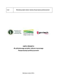 KARTA PROJEKTU dla pilotażowego projektu roboczo ...