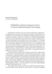 Wykładniki zaimkowe kategorii neutrum w różnych odmianach ...