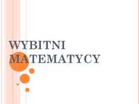 WYBITNI MATEMATYCY W STAROŻYTNOŚCI
