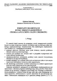 Podstawy segmentacji rynku międzynarodowego (teoria ...