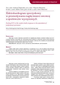 Elektrokardiogram spoczynkowy w przewidywaniu nagłej ...