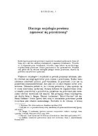 Dlaczego socjologia powinna zajmować się przestrzenią?