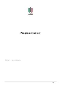 Program Studiów Inżynieria Akustyczna - AGH