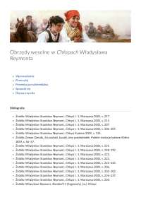 Obrzędy weselne w Chłopach Władysława Reymonta