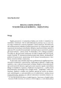 Reguła grzeczności w komunikacji 'kobieta-mężczyzna'