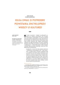 powstania Encyklopedii wiedzy o kulturze