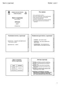 Nauki o organizacji Wykład