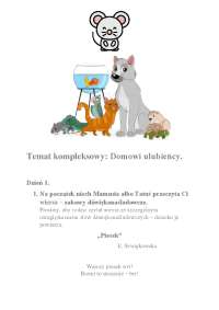Temat kompleksowy: Domowi ulubieńcy.