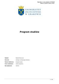 Etnologia i Antropologia Kulturowa - Studia II Stopnia, UJ