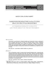 samochodowe reaktory katalityczne oraz ich wpływ na ...