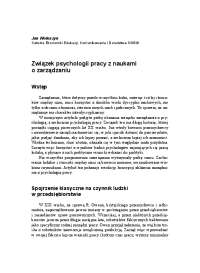 Związek psychologii pracy z naukami o zarządzaniu