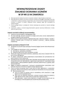 WEWNĄTRZSZKOLNE ZASADY ZDALNEGO OCENIANIA ...