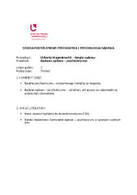 studia podyplomowe psychiatria i psychologia sądowa