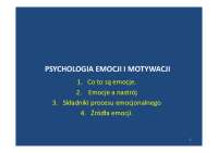 Psychologia Emocji i Motywacji: Podstawowe Pojęcia i Źródła Emocji