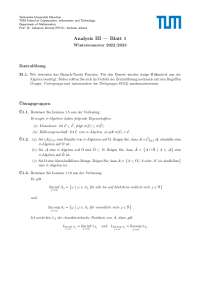 Blatt 1 Maßtheorie Aufgaben