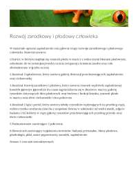 Rozwój zarodkowy i płodowy człowieka