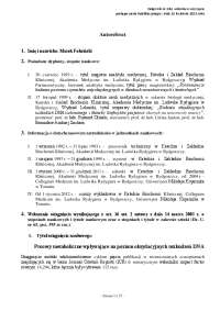 Autoreferat - Procesy metaboliczne wpływające na poziom oksydacyjnych uszkodzeń DNA