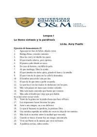 Homosintaxis y paráfrasis: Ejercicios y conceptos clave - Prof. España