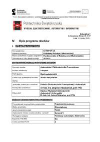 S5-K4 Podstawy Robotyki i Mechanizacji - WEAiI