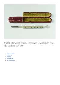 Metal, który jest cieczą, czyli o właściwościach rtęci i jej ...