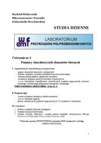 Ćwiczenie nr 3 Pomiary charakterystyk elementów biernych