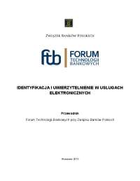 IDENTYFIKACJA I UWIERZYTELNIENIE W USŁUGACH ...