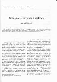 Antropologia kulturowa i społeczna
